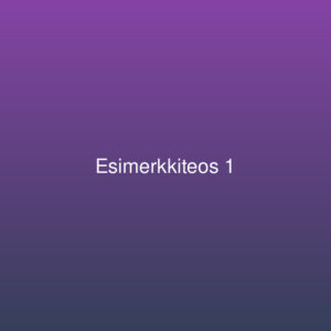 Esimerkkiteos 1